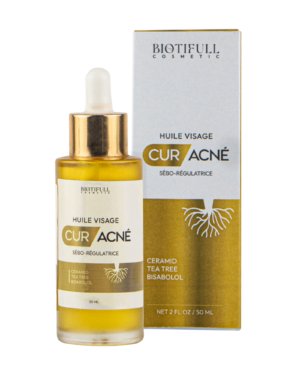 Huile Visage Cur-acné + carton - front